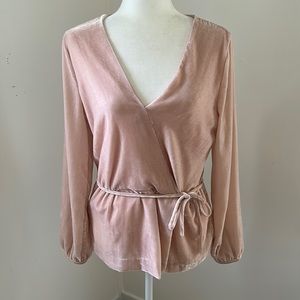 J. Crew Dusty Pink Velvet Top sz S